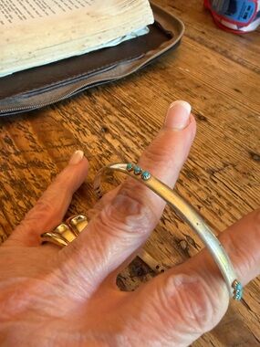 Silver Turquoise Accent Cuff Bracelet